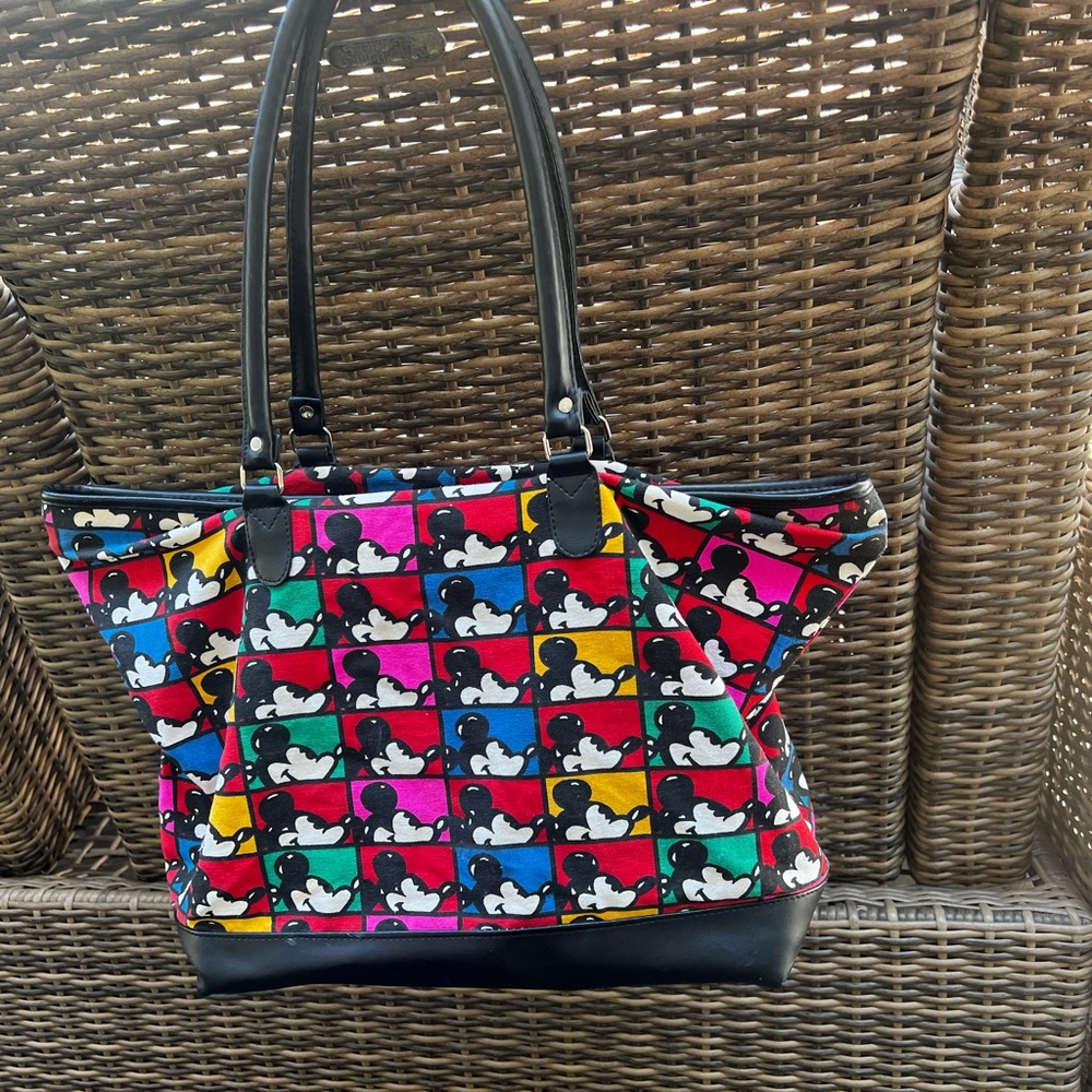 Vintage Mickey & Co Larg Tote Bag Mickey Mouse Heads Disney Honey Fashions China